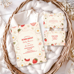 Berry Sweet Pink Coquette Baby Diapper Raffle Begleitkarte