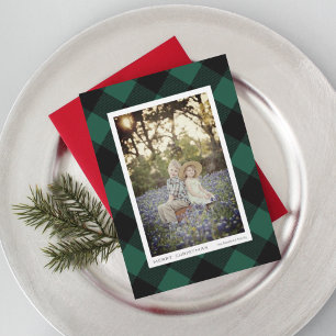 Rot und Schwarz Buffalo Karo Karierter Winterurlau Karte