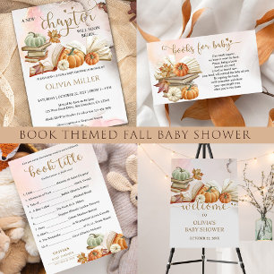 Buchen Thema Fall Baby Shower Einladung, Pumpkin Einladung
