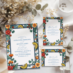 Illustrierte mediterrane Hochzeit Save The Date