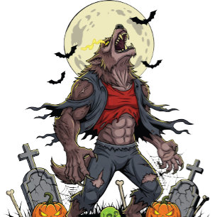 🐺 Werewolf Halloween Wall Clock 🎃 Runde Wanduhr