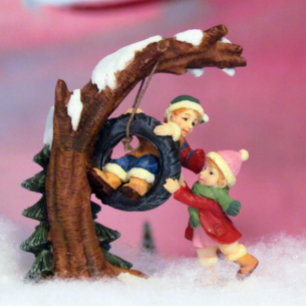 Weihnachtskarte für das Skier-Dorf Feiertagskarte