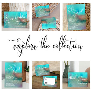 Farbenfrohe Abstrakte Aquarellanzeige-Dusche Begleitkarte