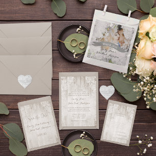 Brown Kraft Paper Rustic Wedding Einladung