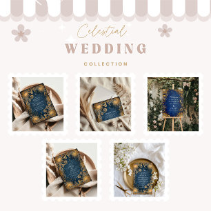 Königsblaue Himmelhochzeit Dankeskarte