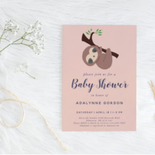Niedliches Sloth Baby Shower Boy Adorable Animal I Einladungspostkarte
