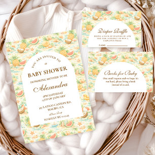 Küstentropicalische Früchte - Babyshower Einladung