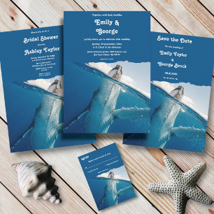 Navy Blue Nautical Ocean Whale Boho Beach Hochzeit Save The Date
