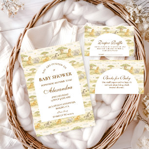 Sanfte Safari-Tiere  Babyparty Einladung