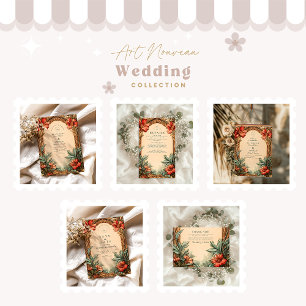 Verzierte Jugendstil-Einladung Save The Date