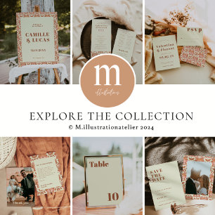 Retro 70er inspiriert Orange Wedding Einladung