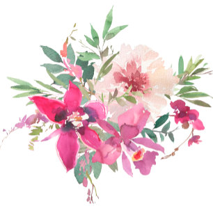 Orchideen & Rose Hochzeit mit Blumen All In One Einladung