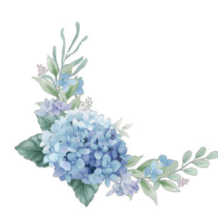 Elegante Blaue Hortensien-Blumen-Hochzeits-Dankesc Runder Aufkleber