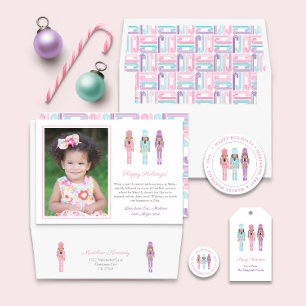 American Nutcracker Holiday Rücksendeadresse Runder Aufkleber