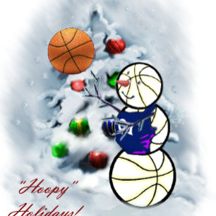 Basketball Snowman Christmas Feiertagskarte