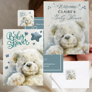 Süße Teddybär-Baby-Party  Dankeskarte