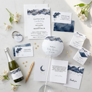 Dankeskarten für Baby Shower mit himmlischen Wasse Dankeskarte