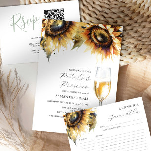 Printable Recipe Cards Aquarellfarben Sonnenblumen Einladung