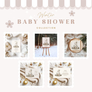 Gemütliche Santa Winter Babydusche Einladung