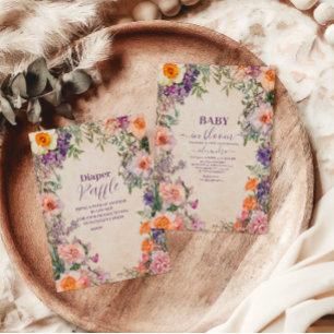 Whimsisches Wasserfarbenfloral Einladung