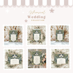 Details zur Hochzeit von Whimsical Chapel Forest Begleitkarte