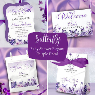 Butterfly Baby Dusche Lila Floral Gästebuch Notizbuch