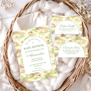 Skurriler Bauernhof-Garten-Baby-Party Einladung