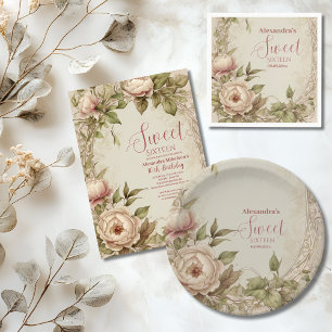 Weich Pastel Floral Wasserfarbe Süß 16 Einladung