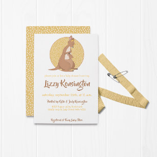 Kangaroo Baby Boy Shower Blue Einladung