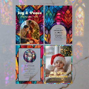 Moderne Kirchentaufe, Dedication oder Christening Acryleinladungen