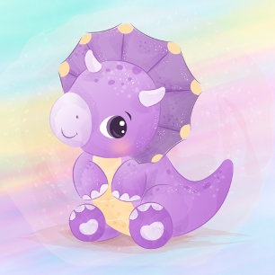 Niedliche Lila Dinosaur Rainbow Art Baby Dusche In Einladung