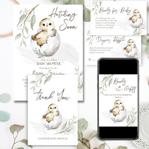 Bald schluckt sich ein kleiner Vogel in der Babydu Einladung