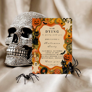 Elegante Vintage-Retro-Halloween-Party Einladung