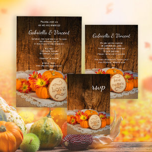 Rustikale Pumpkins Fall Barn Wedding Magneteinladung