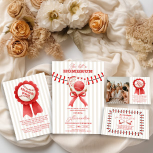 Sport Baseball Homerun Brautparty Begleitkarte
