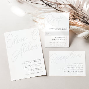 Aschfarben   Script Watermark - Auswahl RSVP Karte