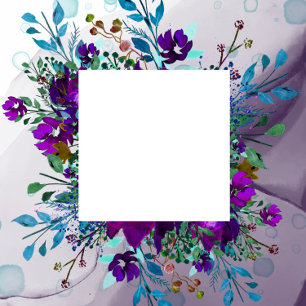 Lila Aquamarine Botanische Blumenkohlensalbe Hochz Einladung