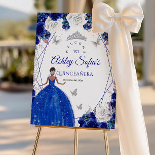 Königliche blaue silberne Quinceañera-Chip-Tüte mi Flyer