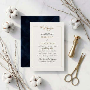 Klassischer Winter Cotton Gold und Navy Save the D Date