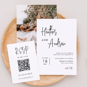 QR-Code für Minimalistische Hochzeiten RSVP Karte