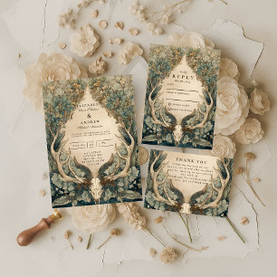 Herbstliche Waldhochzeit RSVP Karte