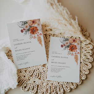 Boho Floral Hochzeit im Herbst Vielen Dank Dankeskarte