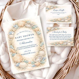 Kranz aus Meeresmuscheln - Babyshower Serviette