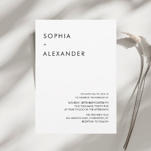 Minimalistische Schwarz-Weiß-Hochzeit Geschenkanhänger