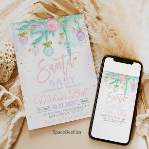 Einladung der Santa Baby-Dusche, Winter Santa.