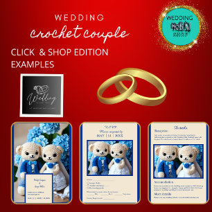 romantisches Hochzeitspaar in Blau und Weiß RSVP Karte