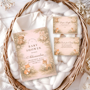 Vintage-Waldtier-Babyparty Serviette
