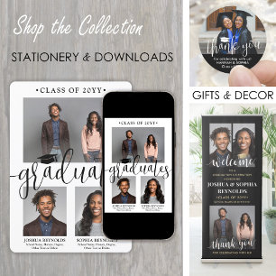 Doppelter Abschluss Zwei Absolventen Fotos Gemeins Einladung