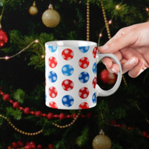 Weihnachtsblau und Rot mit Schneeflocken Polyester Weihnachtsbaumdecke