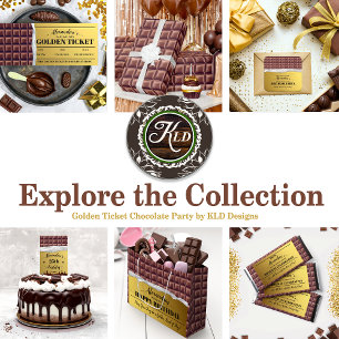 Personalisiertes Golden Ticket Chocolate Gastgesch Quadratischer Aufkleber
